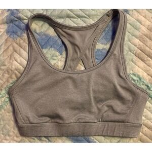 Reebok Grey Keyhole Back Low Impact Sports Bra, Size Small